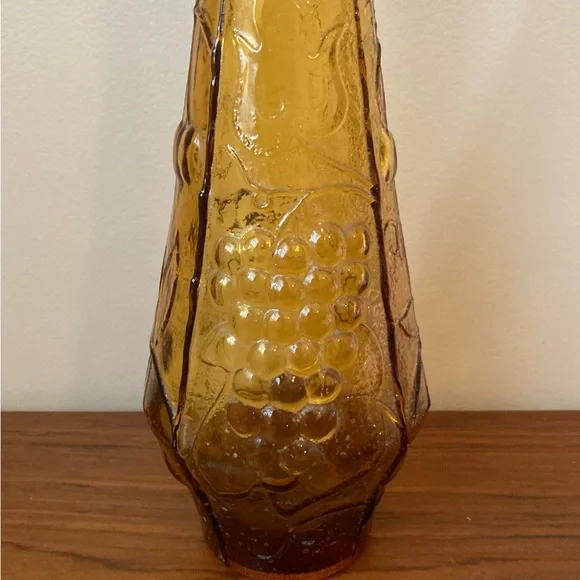 🍀VTG Empoli Amber Glass Genie Bottle - Picture 3 of 6